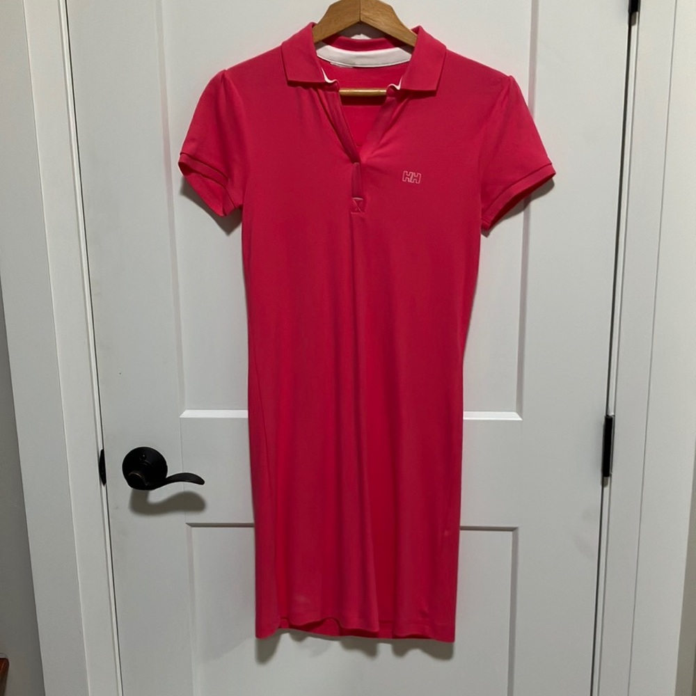 Polo style mini dress. Hot pink Helly Hansen